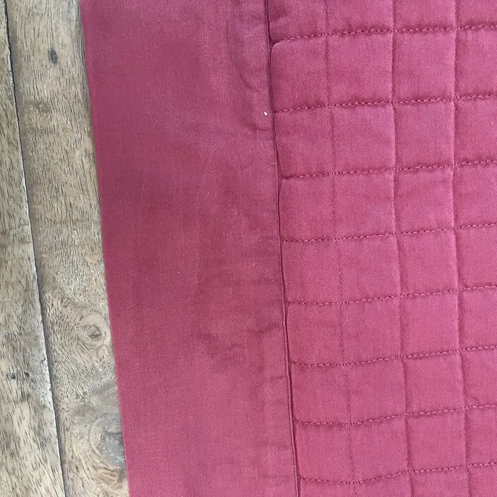 Signoria Firenze Quilted Square Pillow Shams Set of 3 25 x 25 in Maroon Cotton